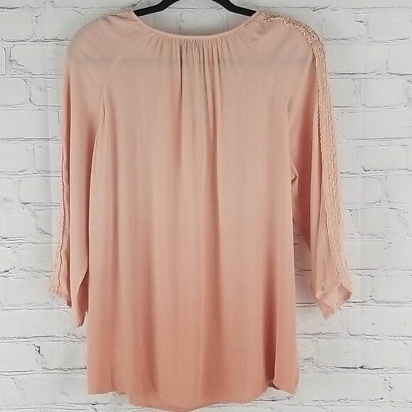 Como Vintage peach three quarter sleeve top size M - Picture 2 of 4